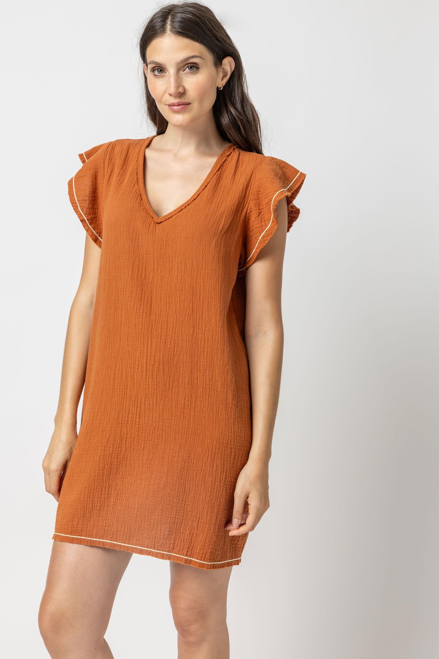 Flutter Sleeve Gauze Dress Womens Dress Sienna A1