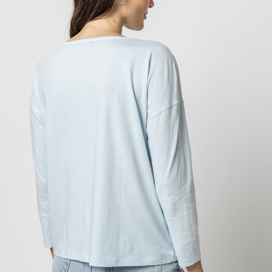 Relaxed Henley Womens Top Crystal A2