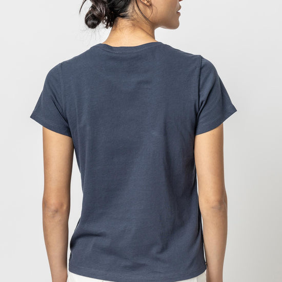 Short Sleeve Crewneck Womens Top Navy A2