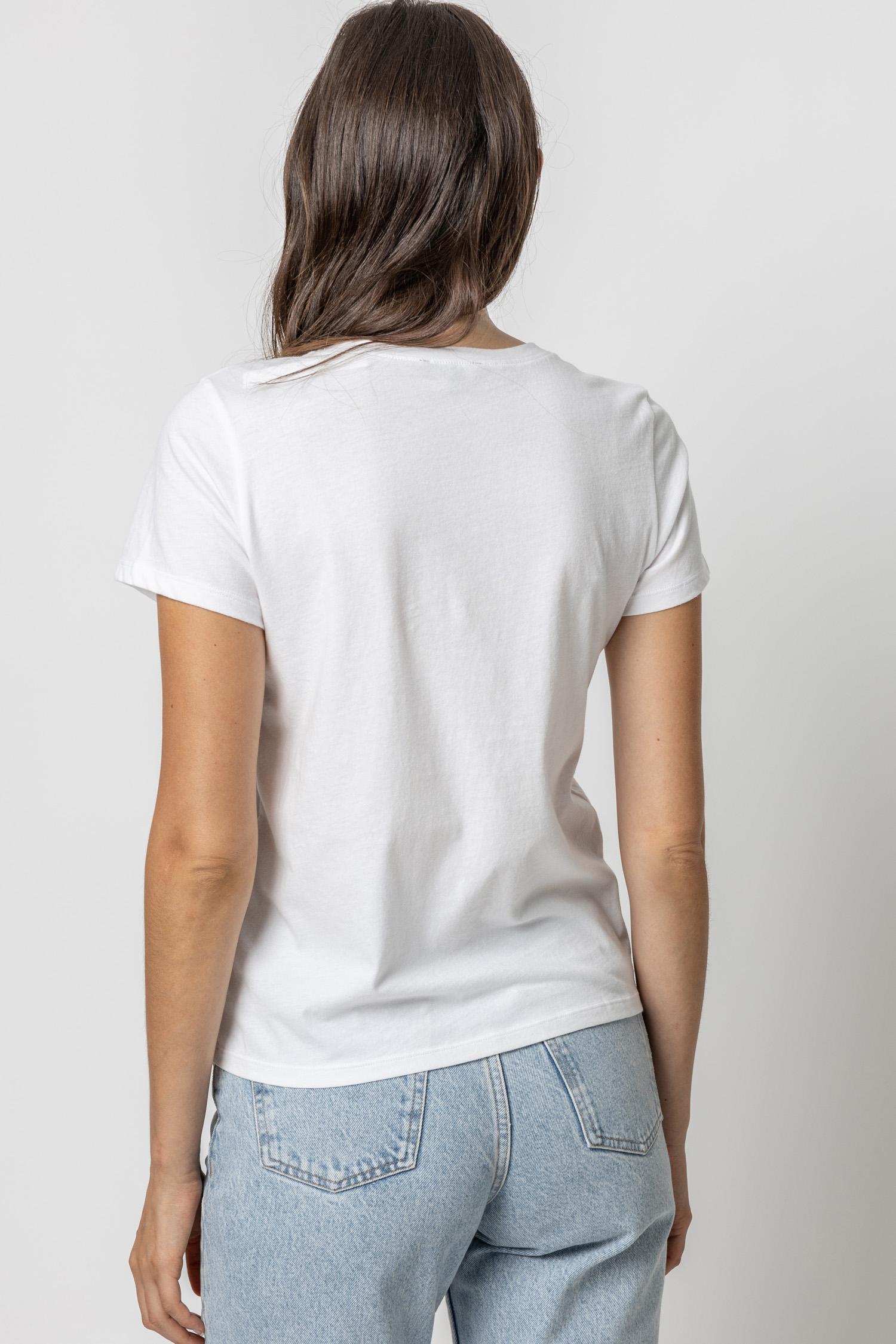 Short Sleeve Crewneck Womens Top White A2