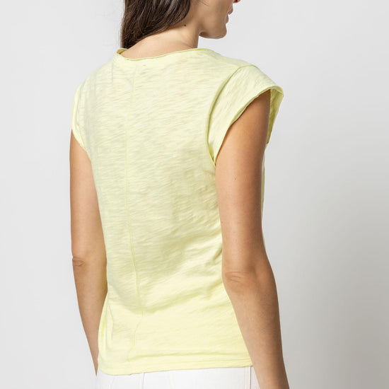 Cap Sleeve V-Neck Womens Top Limelight A2