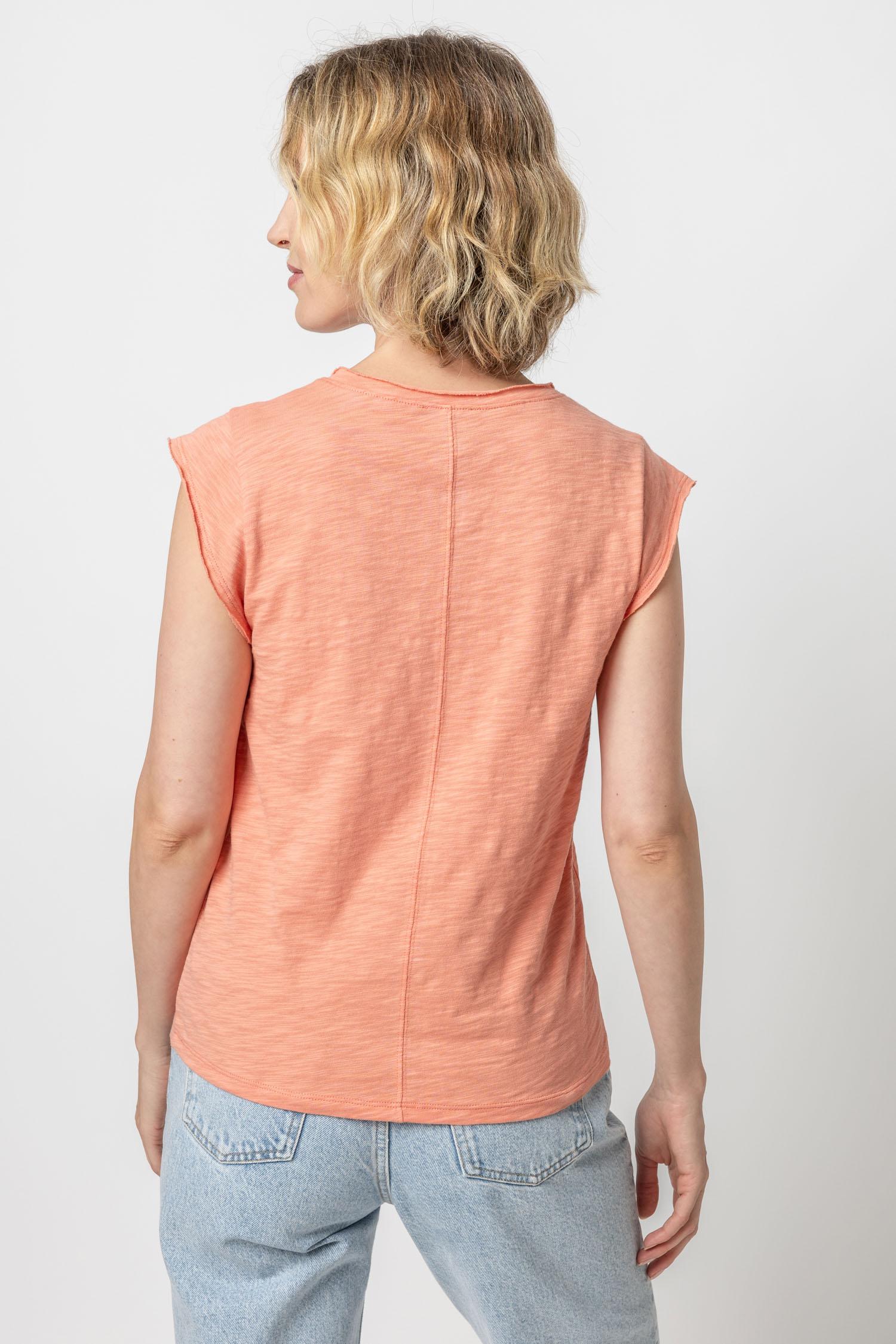 Cap Sleeve V-Neck Womens Top Sunset A2