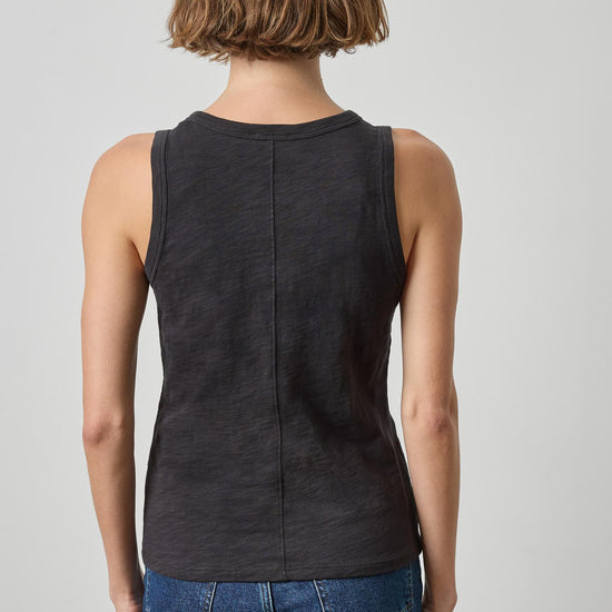 Back Seam Tank Womens Top Black A2