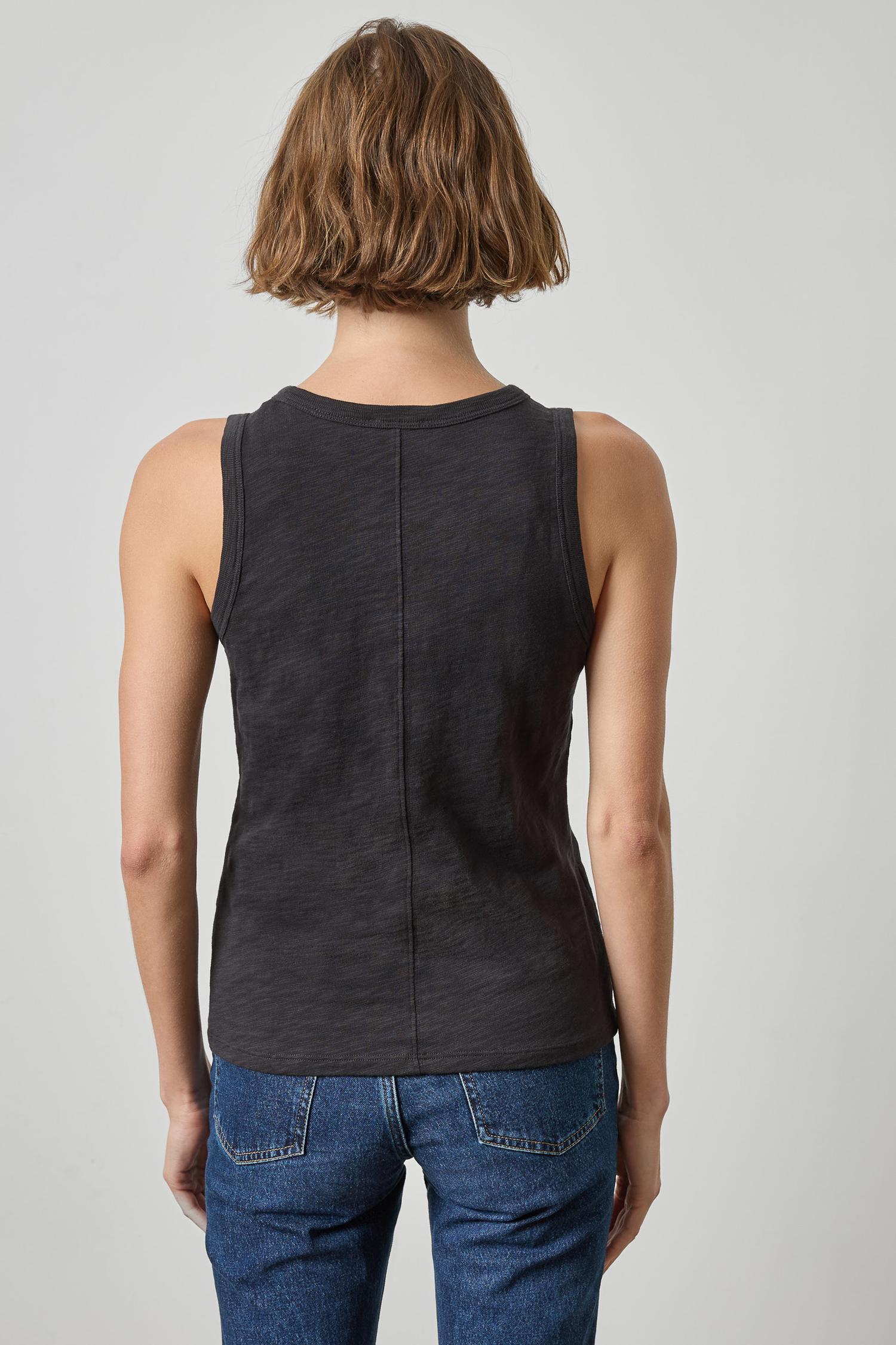 Back Seam Tank Womens Top Black A2