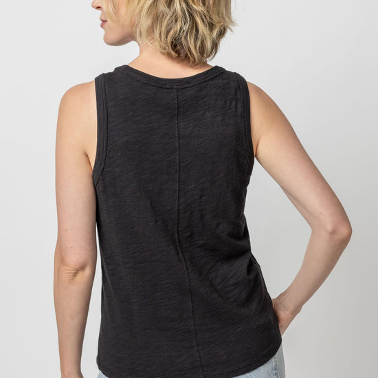 Back Seam Tank Womens Top Black A2