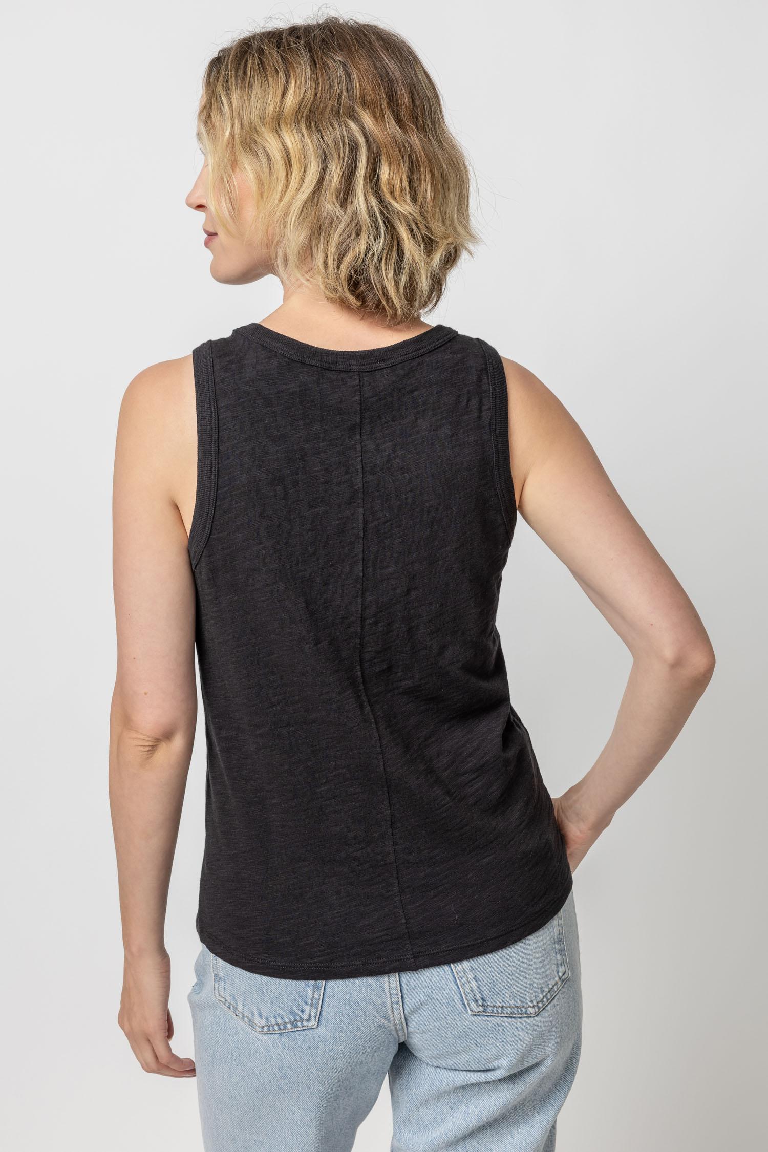 Back Seam Tank Womens Top Black A2