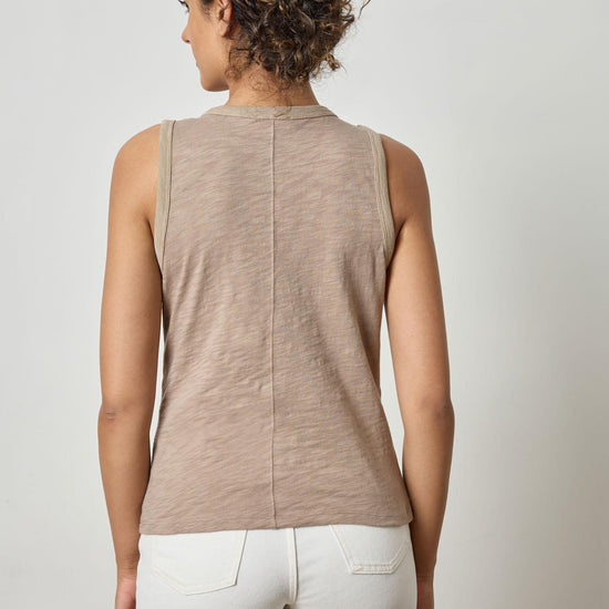 Back Seam Tank Womens Top Driftwood A2