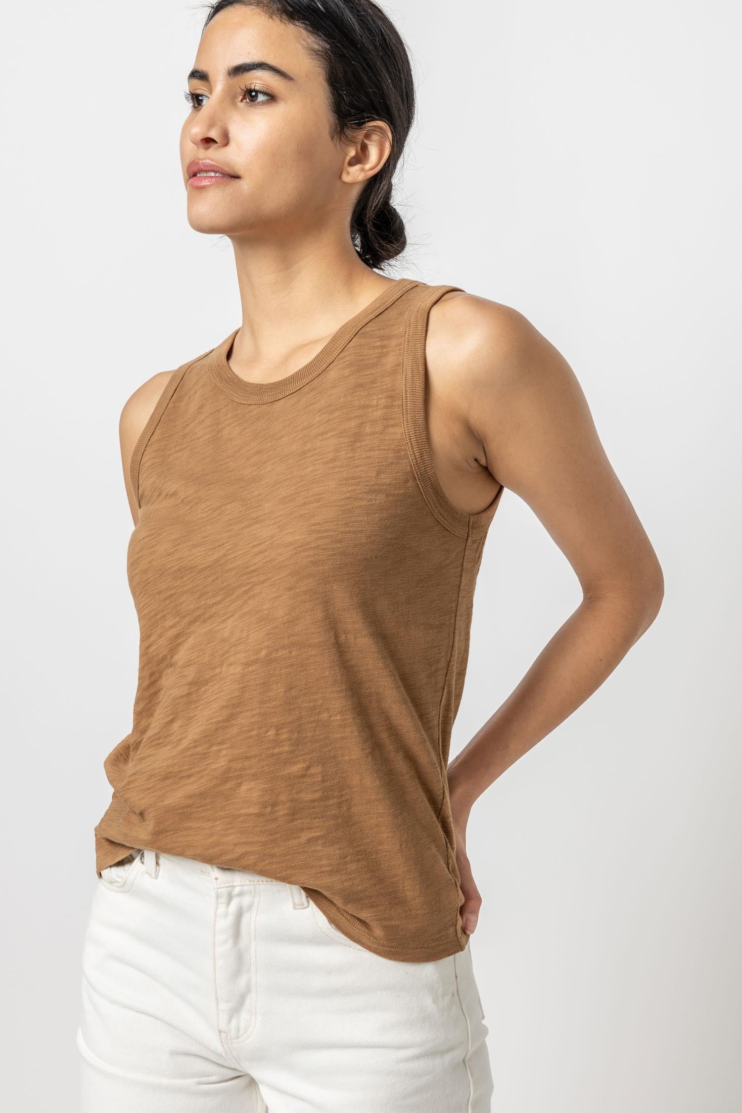 Back Seam Tank Womens Top Russet A1