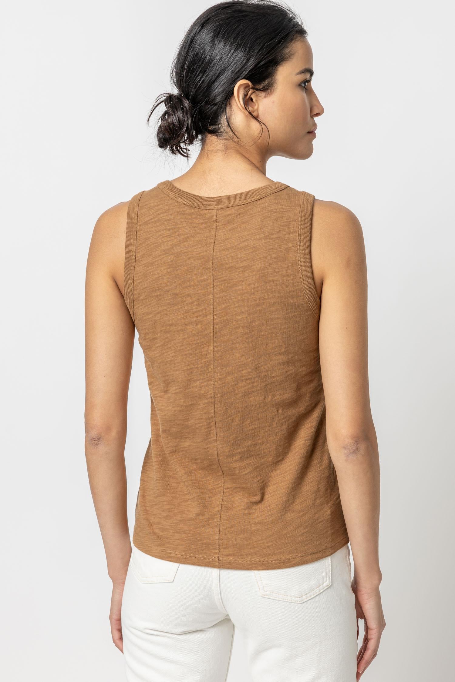 Back Seam Tank Womens Top Russet A2