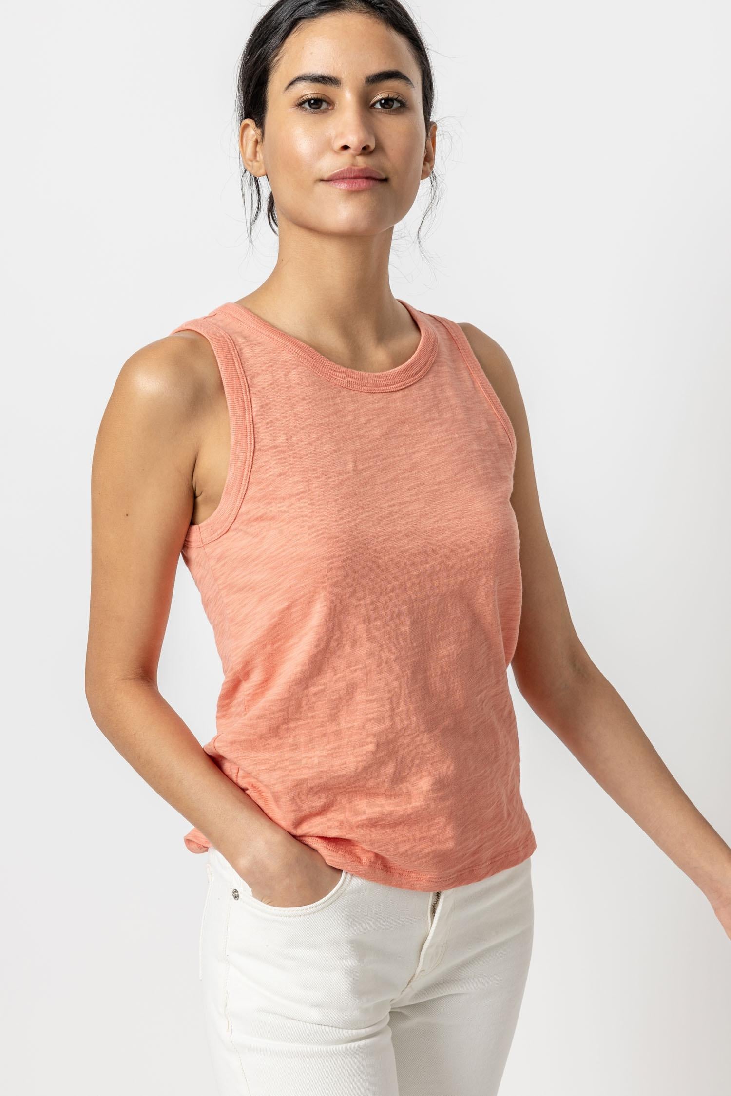 Back Seam Tank Womens Top Sunset A1