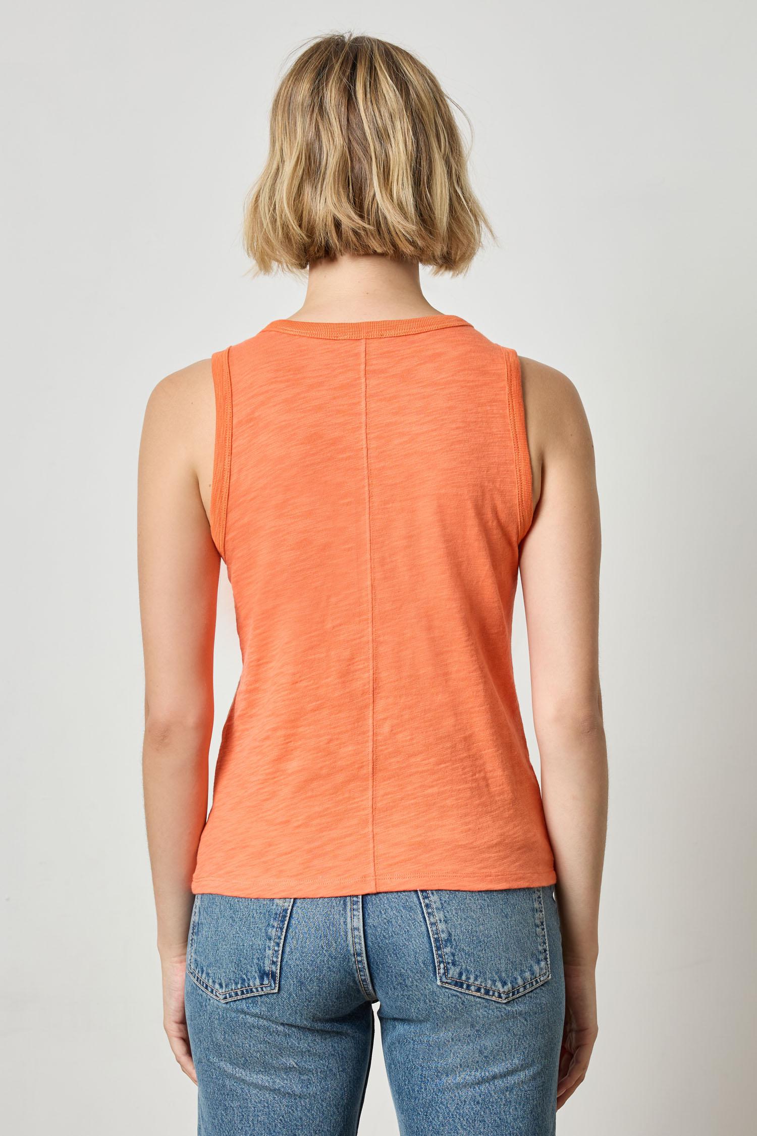 Back Seam Tank Womens Top Tangerine A2