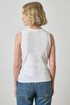 Back Seam Tank Womens Top White A2