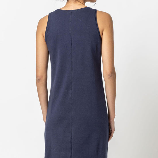 High Neck Dress Womens Dress Dark Navy A2