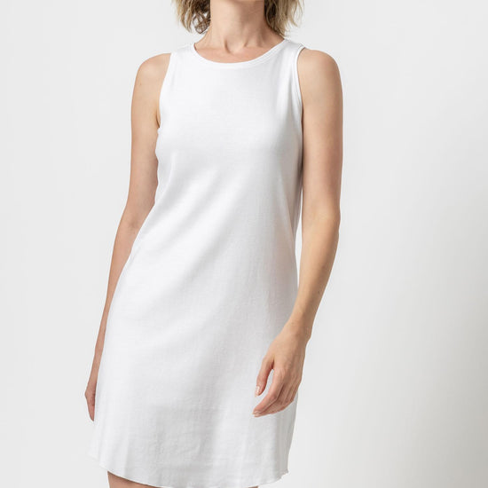 High Neck Dress Womens Dress White A1