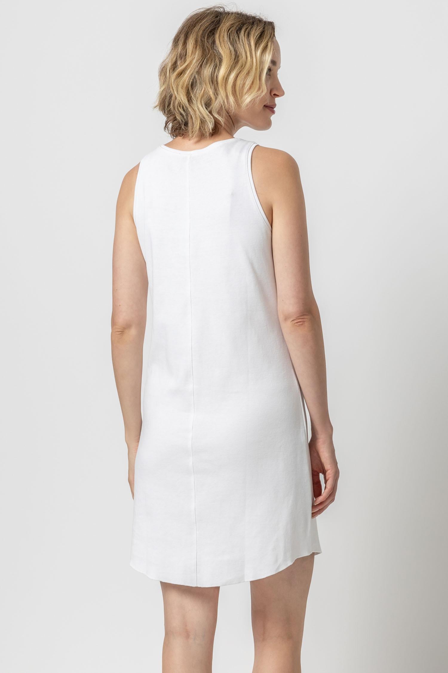 High Neck Dress Womens Dress White A2