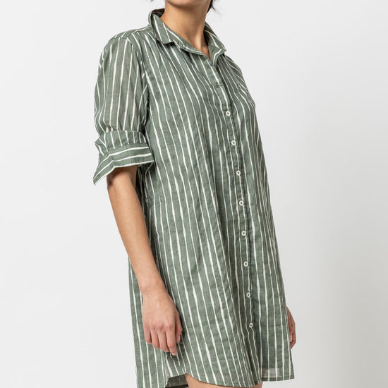 Long Sleeve Shirt Dress Womens Dress Artichoke / Rope A4