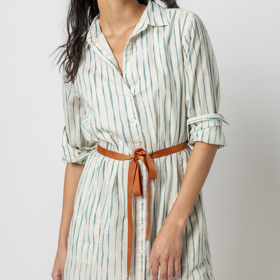 Long Sleeve Shirt Dress Womens Dress Rope / Sea A1