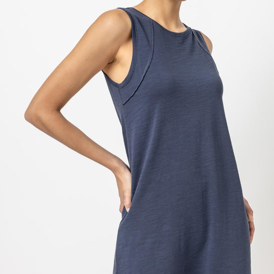 Seamed Tank Dress Womens Dress Navy A1