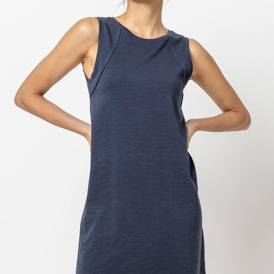 Seamed Tank Dress Womens Dress Navy A2