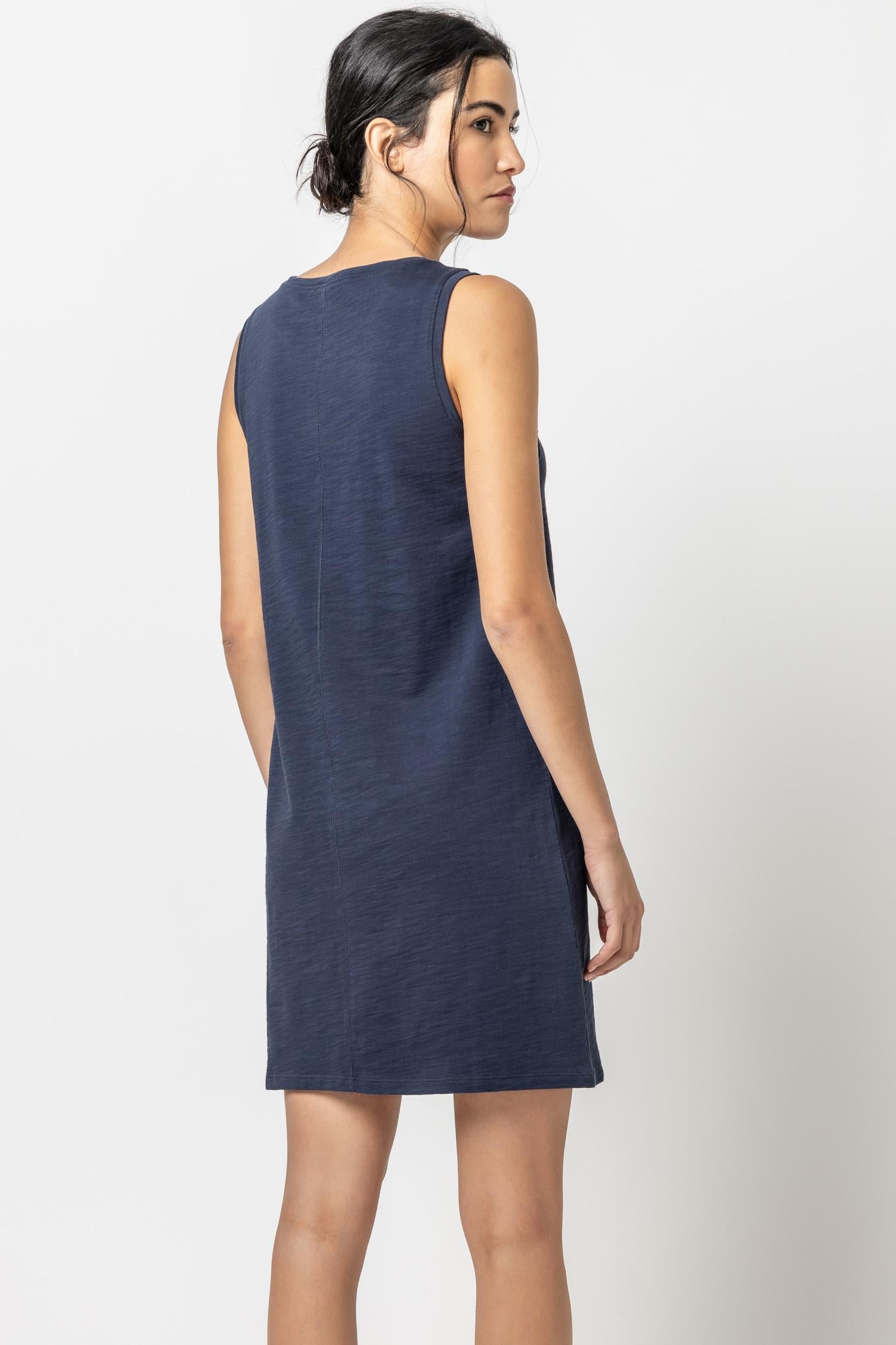 Seamed Tank Dress Womens Dress Navy A3