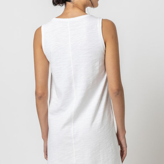 Seamed Tank Dress Womens Dress White A2