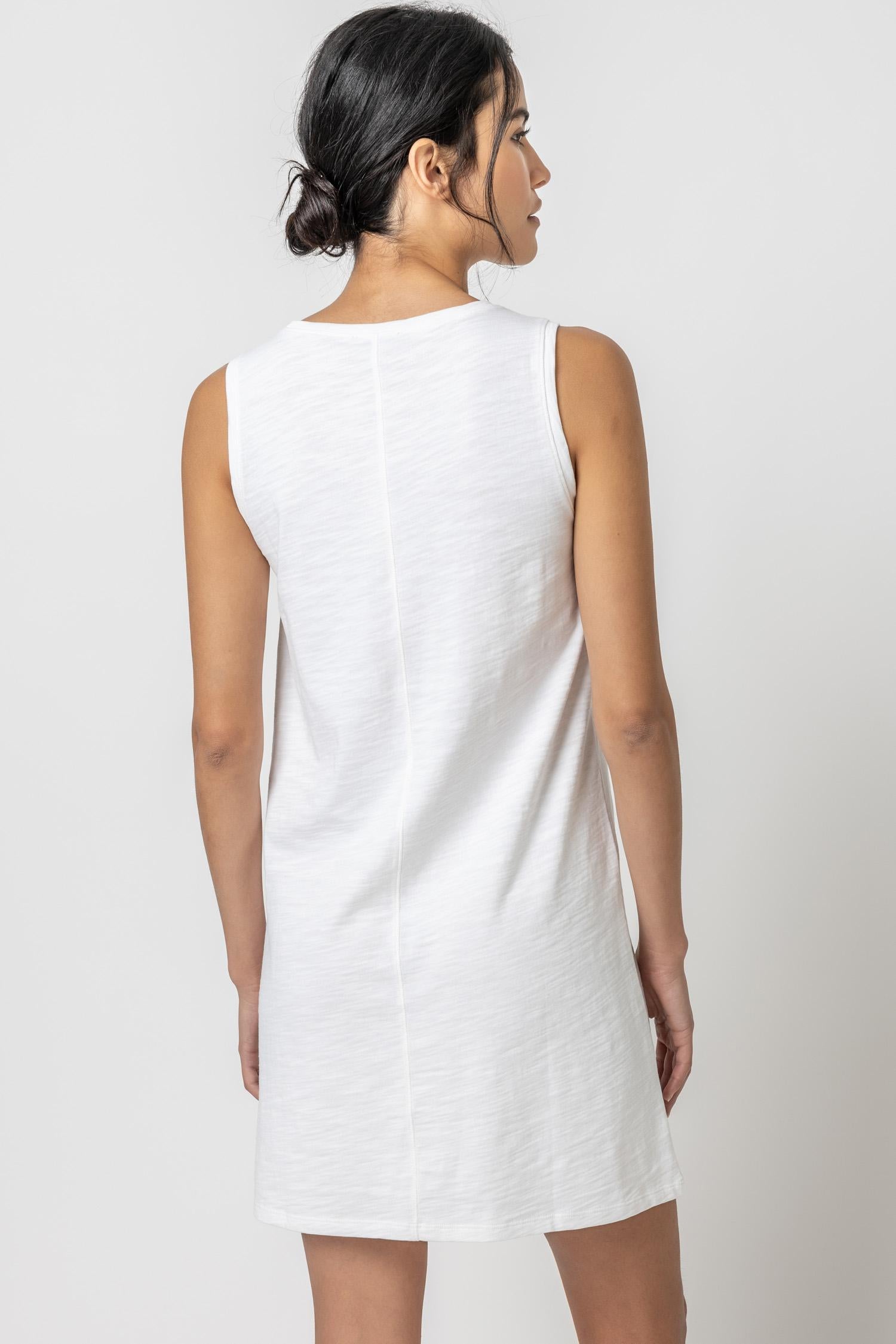 Seamed Tank Dress Womens Dress White A2