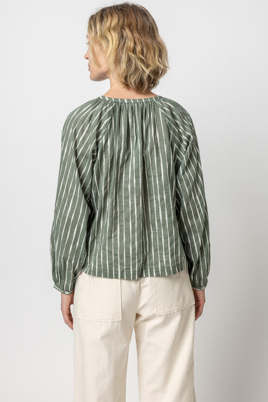 Raglan Button Down with Shirring Womens Top Artichoke / Rope A2