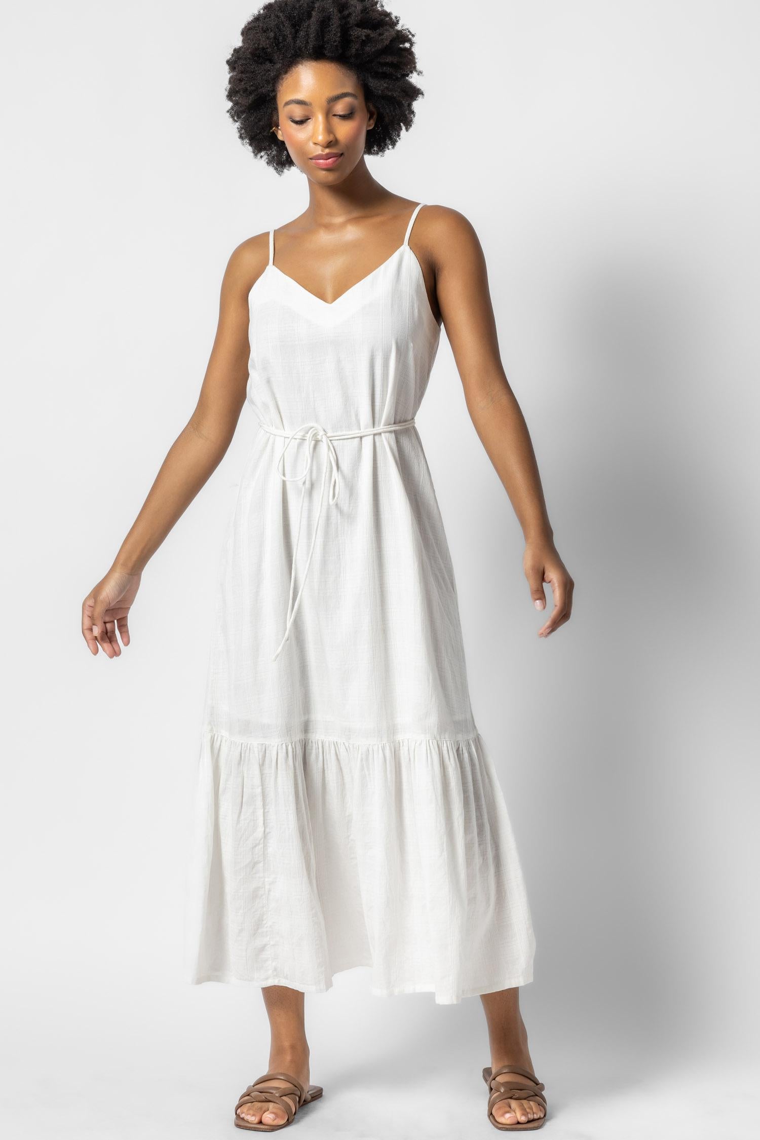 women's blue linen dress Belize Linen Dress Pink / XS
