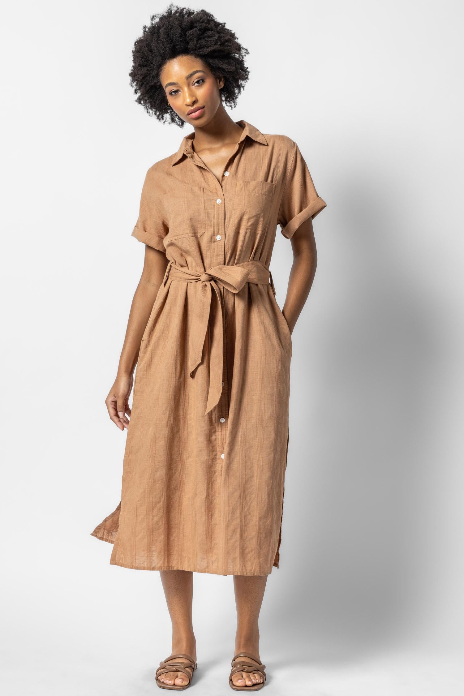 Belted Shirt Dress Womens Dress Beechwood A3