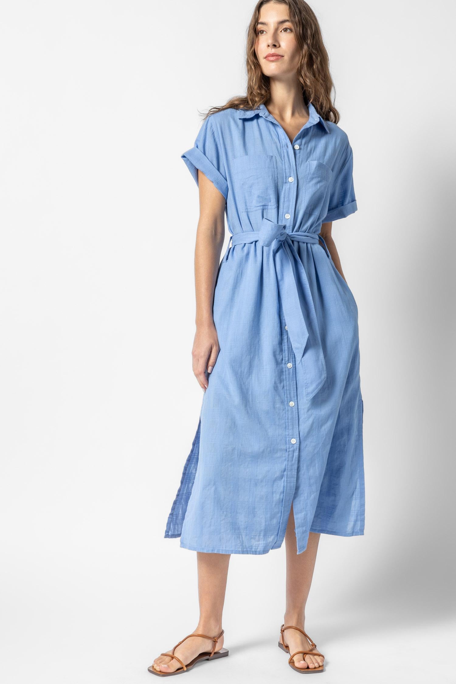 Belted Shirt Dress Womens Dress Harbor A2