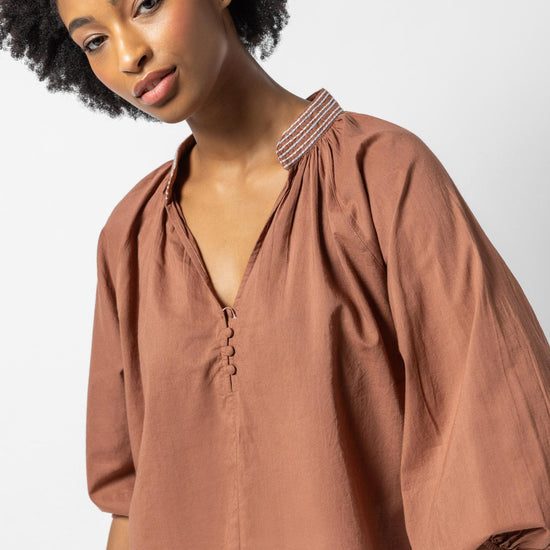 Easy Button Raglan Womens Top Burnt Sienna A1