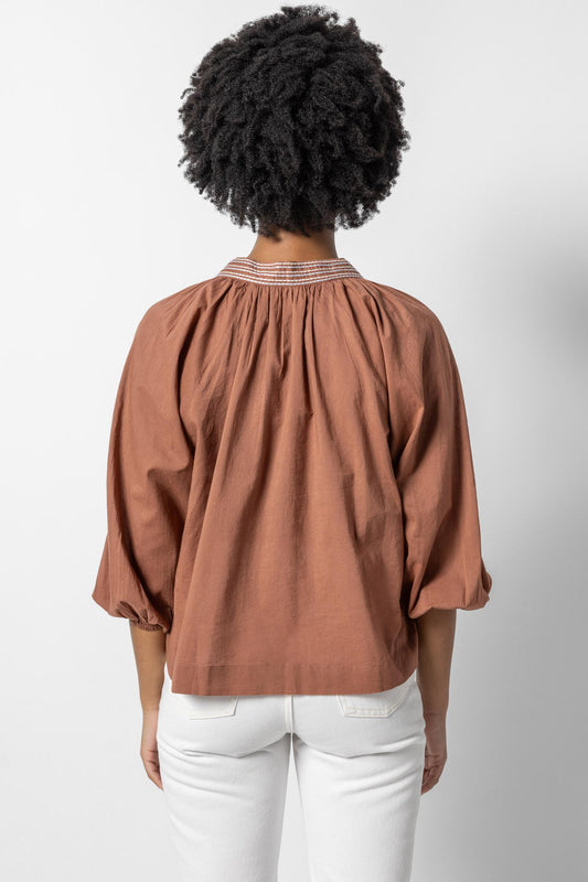 Easy Button Raglan Womens Top Burnt Sienna A2