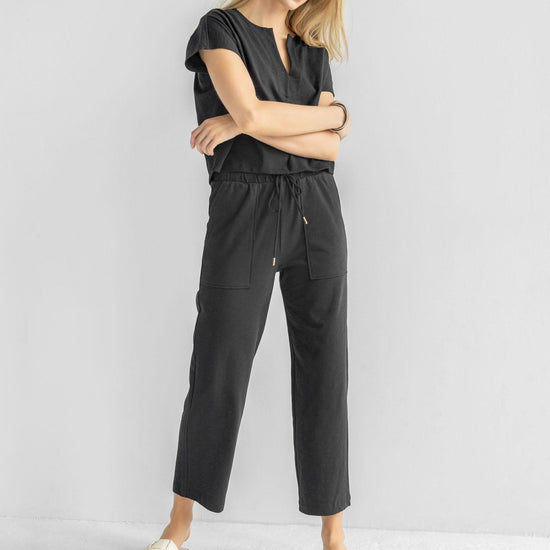 Cropped Pull On Pant Womens Pant Black C2