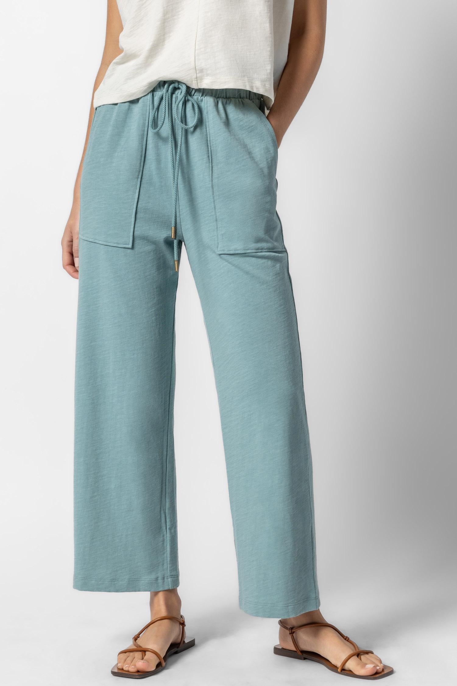 Cropped Pull On Pant Womens Pant Seagreen A1