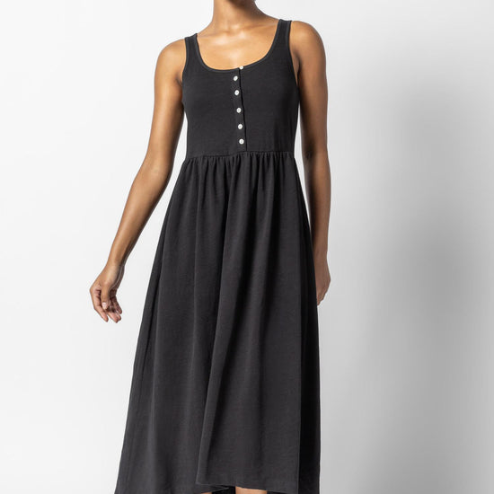 Hi-Low Maxi Tank Dress Womens Dress Black A1