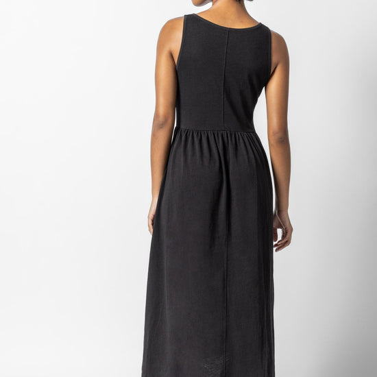 Hi-Low Maxi Tank Dress Womens Dress Black A2