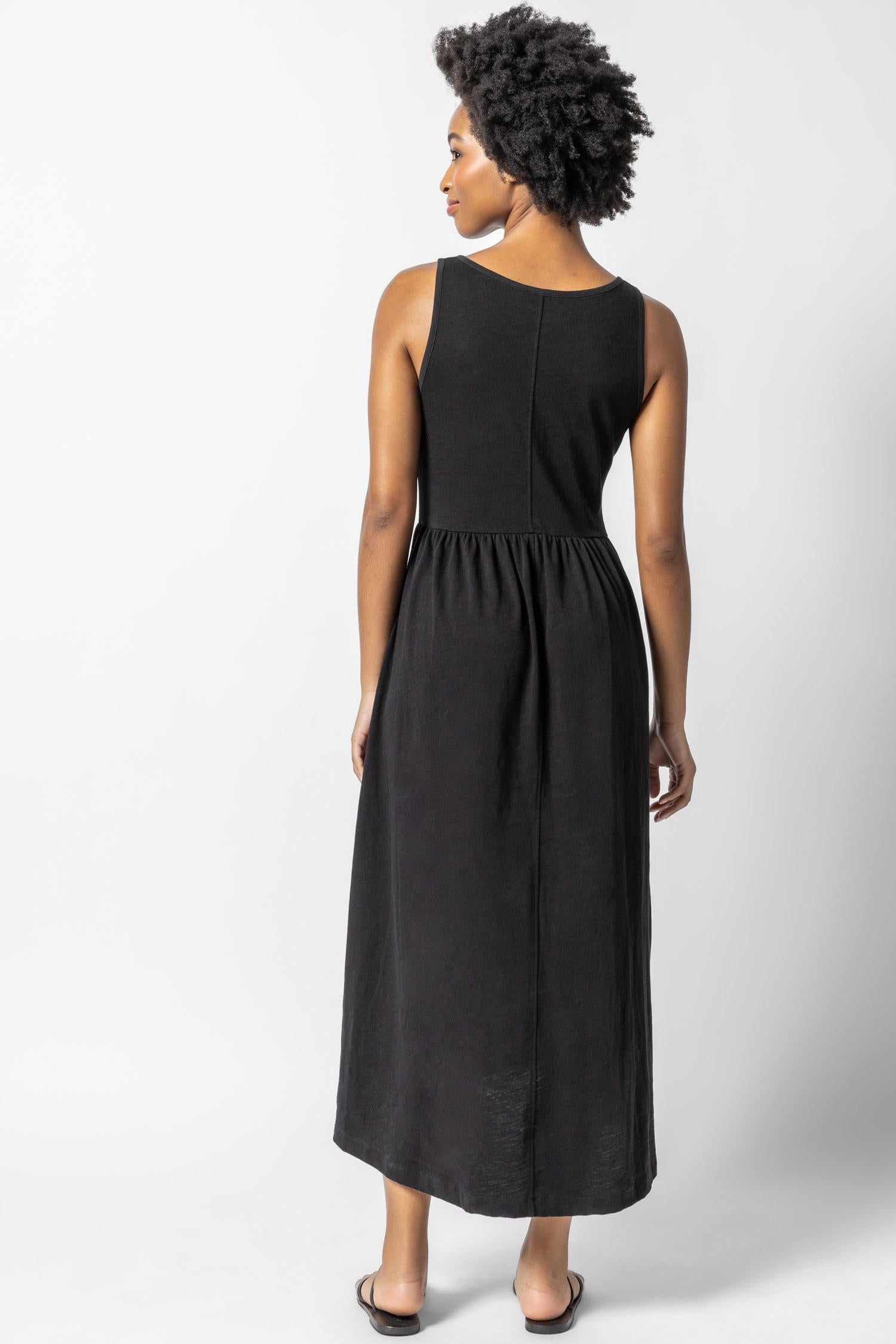 Hi-Low Maxi Tank Dress Womens Dress Black A2