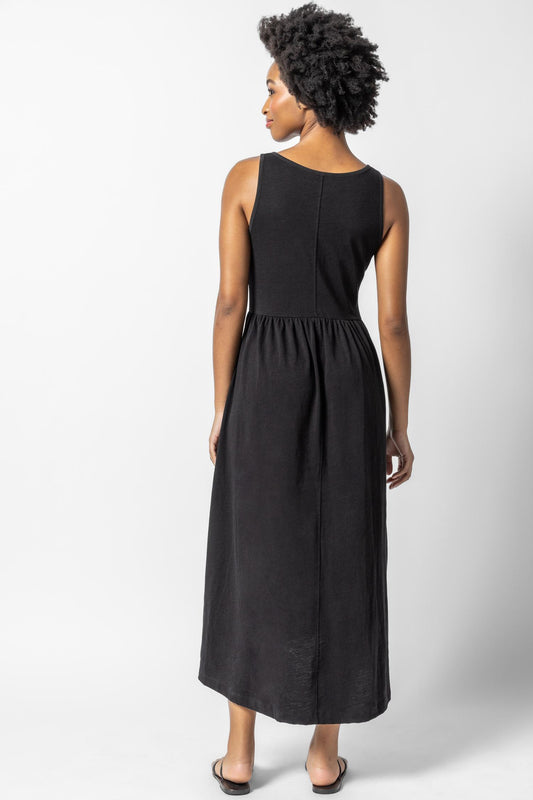 Hi-Low Maxi Tank Dress Womens Dress Black A2