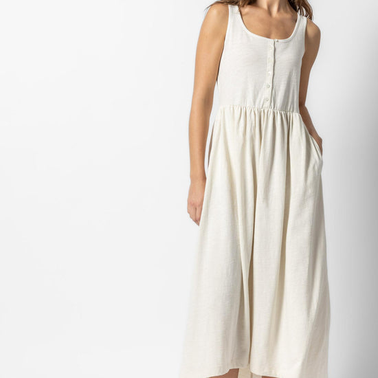 Hi-Low Maxi Tank Dress Womens Dress Ecru A2