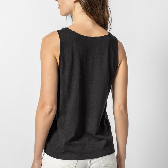 Knot Strap Tank Womens Top Black A2