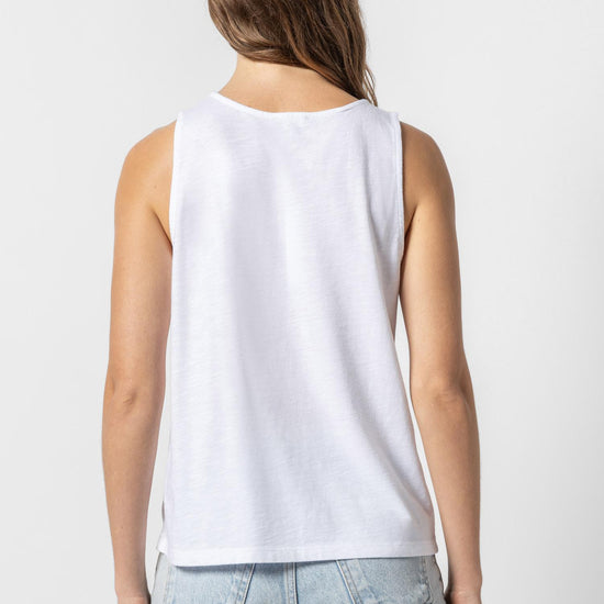 Knot Strap Tank Womens Top White A2