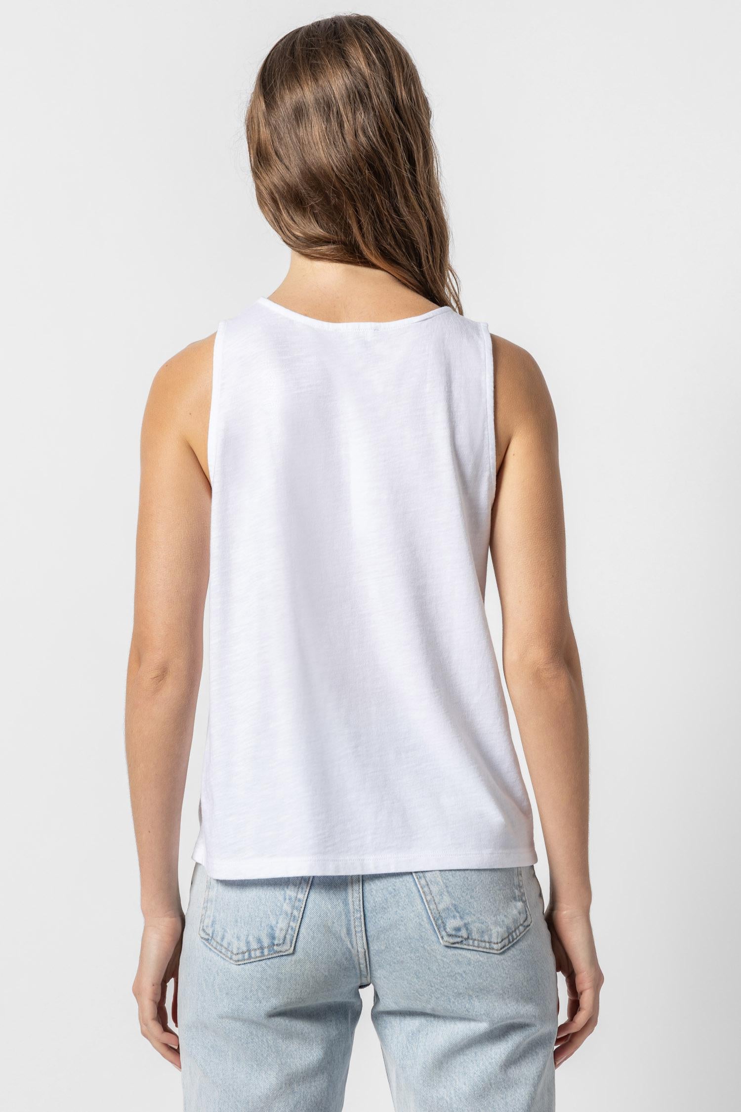 Knot Strap Tank Womens Top White A2