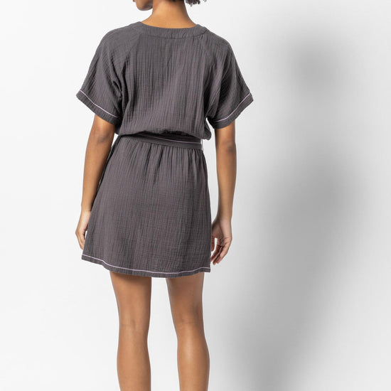 Belted Split Neck Dress Womens Dress Stingray A2