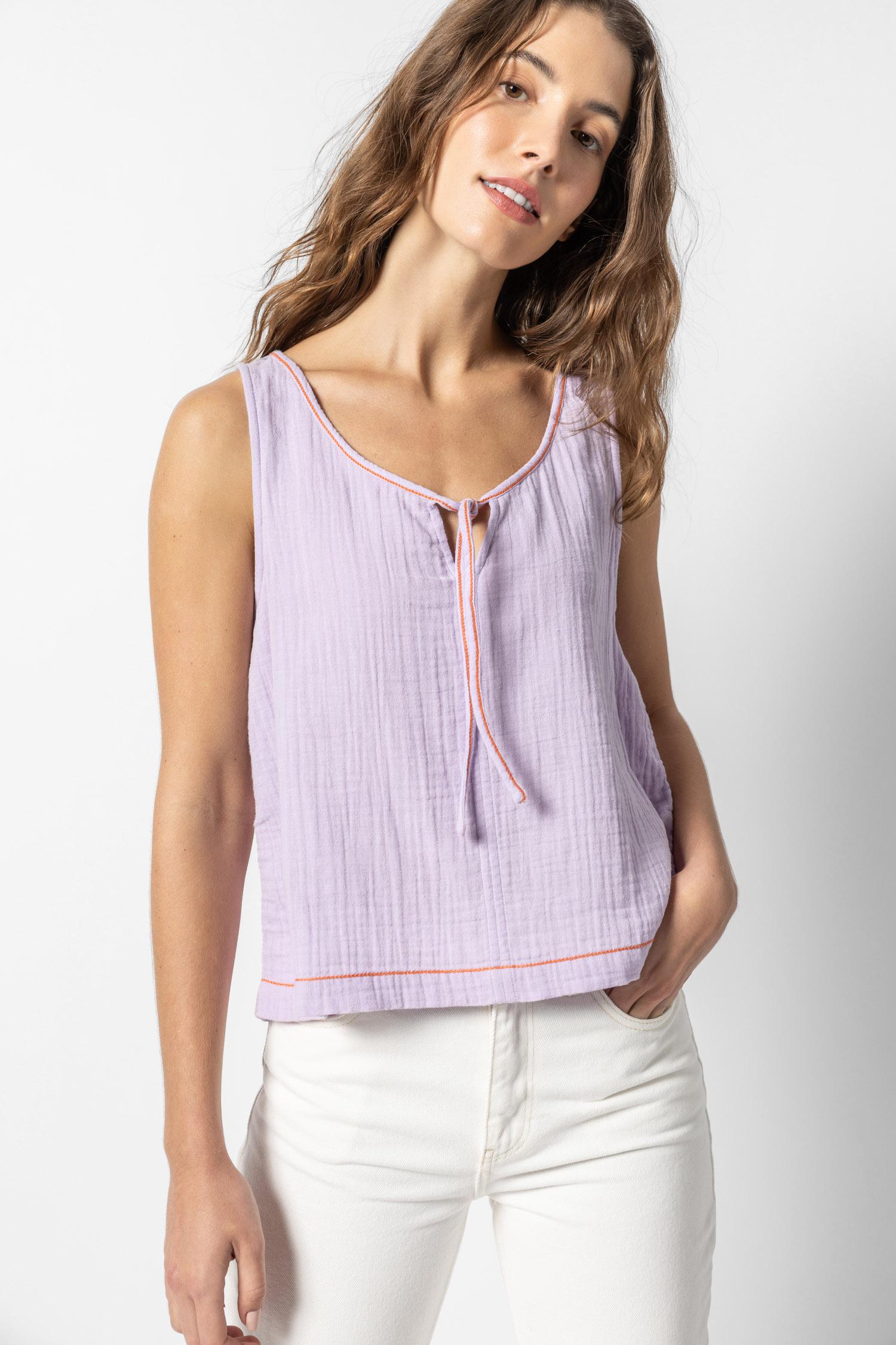 Tie Front Tank Womens Top Lily A2