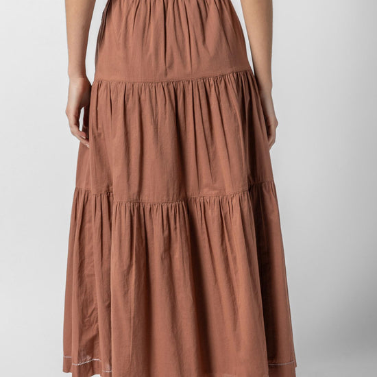 Tiered Maxi Skirt Womens Skirt Burnt Sienna A2