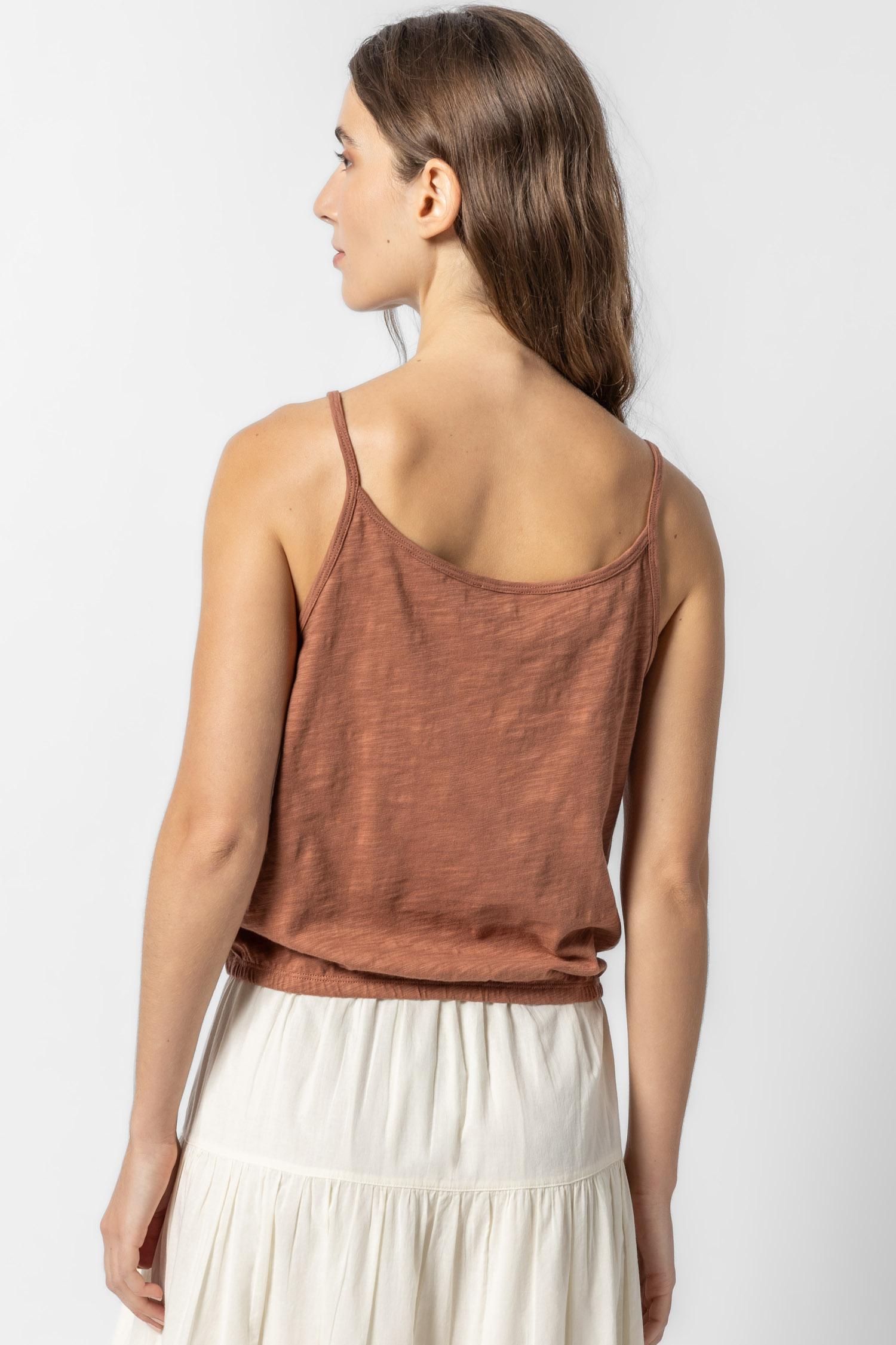 Elastic Hem Camisole Womens Top Burnt Sienna A2