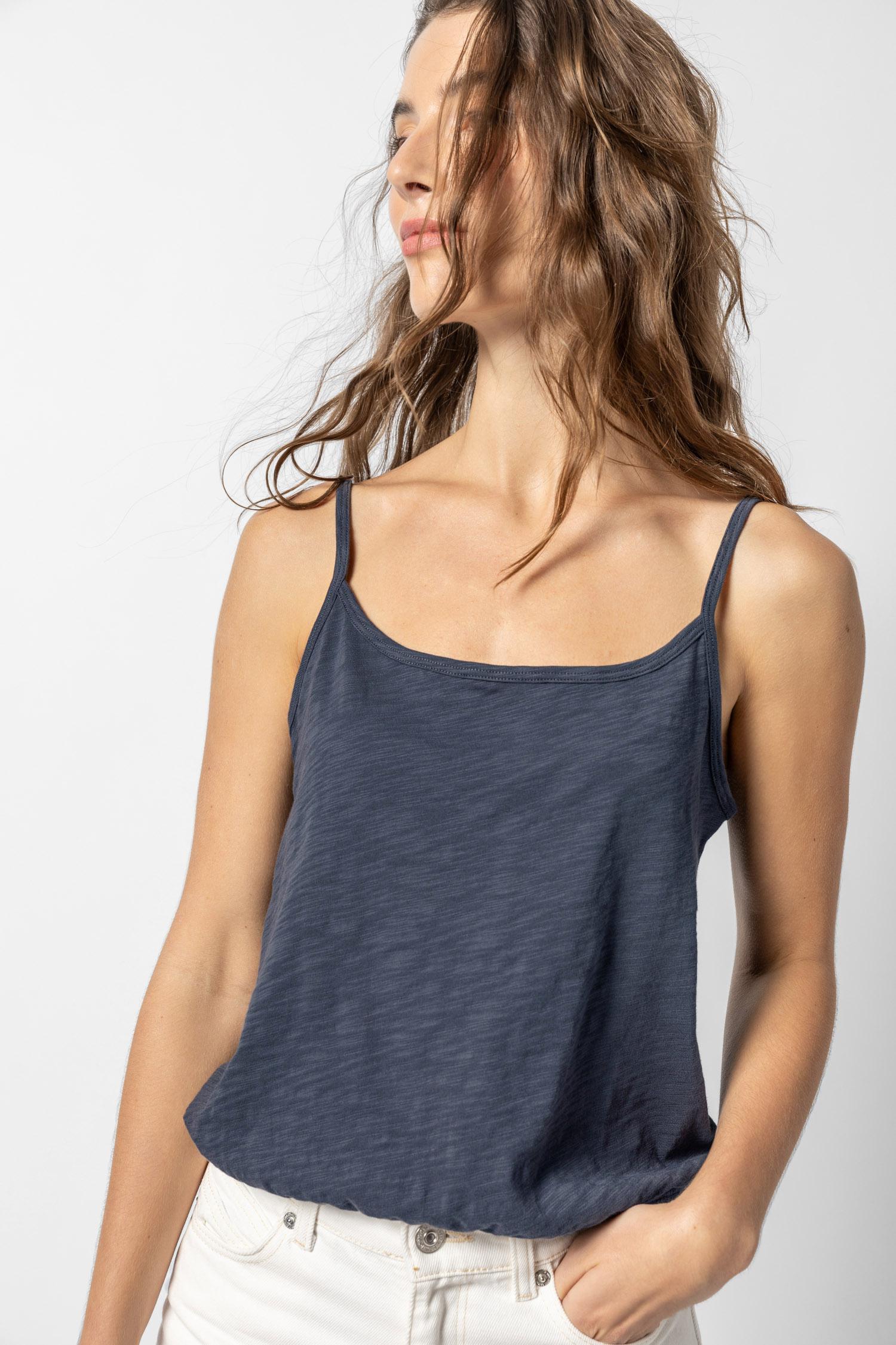 Elastic Hem Camisole Womens Top Navy A1