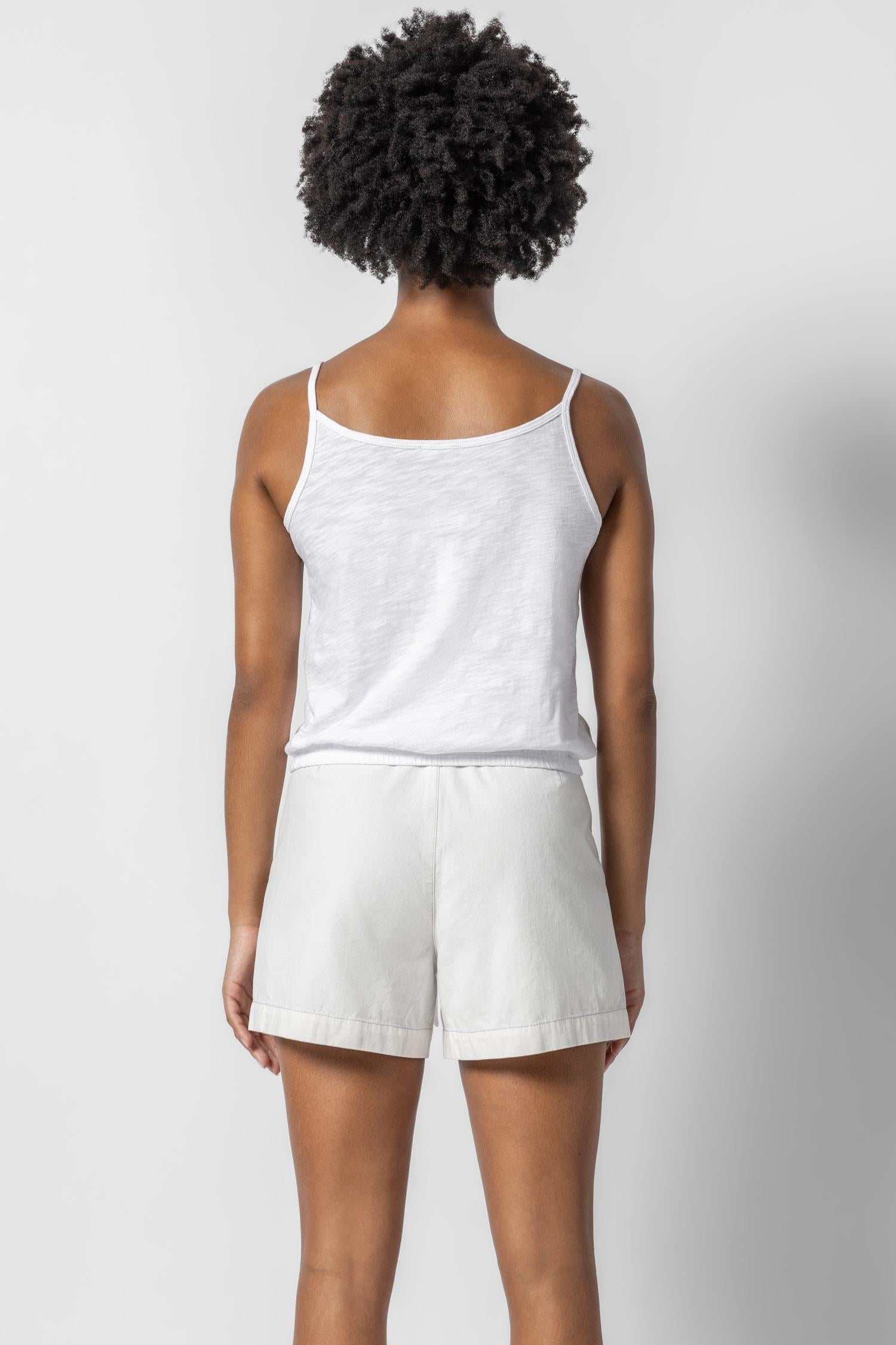 Elastic Hem Camisole Womens Top White A2