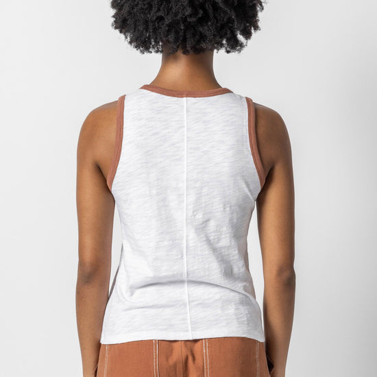 Colorblock Tank Womens Top Burnt Sienna Trim A2