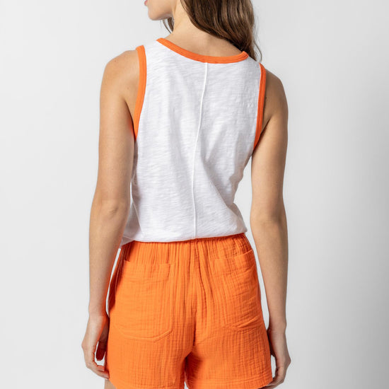 Colorblock Tank Womens Top Tangelo Trim A2